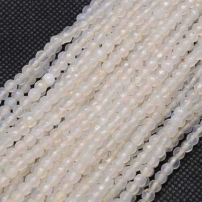 Agat White Smoke Kamień Jubilerski fasetowany kula 4mm