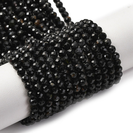 Turmalin Czarny - kamień ochrony i stabilizacji - Kula Fasetowany Koraliki 4mm