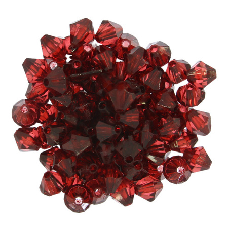 Koraliki Akrylowe Diamentowane Bicone bordo 8mm 