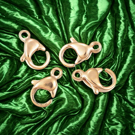 Zapięcie Karabińczyk Stal Chirurgiczna kolor złoty 18K 10x6mm