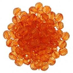 Kryształki Szlifowane Fasetowane Koraliki Akrylowe pomarańczowy 10mm