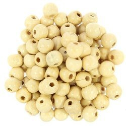 Koraliki Drewniane Naturalne Malowane Lakierowane Kula Kremowy 10mm