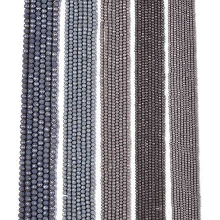 Koraliki Fasetowane Kryształki Szklane Rondelle Szary 2.7x1.5mm