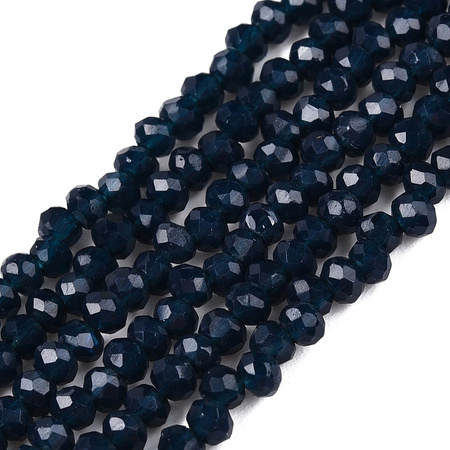 Koraliki Fasetowane Kryształki Szklane Rondelle Czarny 2.7x1.5mm