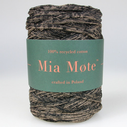 Mia Mote™ ByBag Line Sznurek Poliestrowy płaski bez rdzenia czarny z beżową nitką 5mm