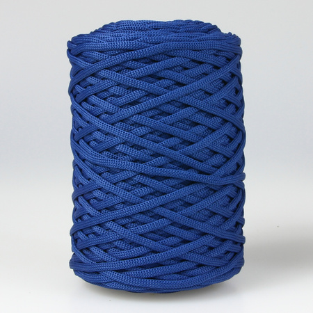 Sznurek poliestrowy płaski 5 mm bez rdzenia – do torebek i makramy, Szafirowy | Chalkantyt | Mia Mote™ ByBag