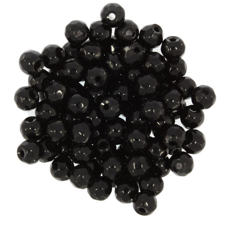 Jadeit Black Kamień Jubilerski Fasetowany kula 4mm