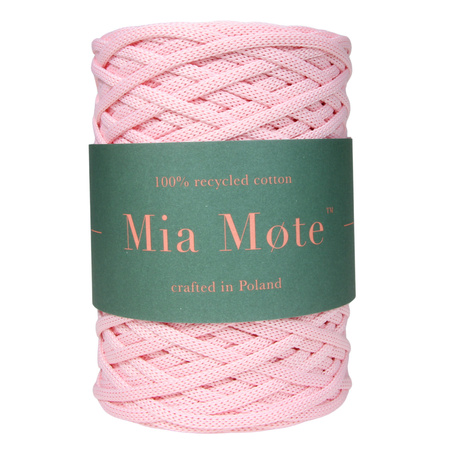 Sznurek poliestrowy płaski 5 mm bez rdzenia – do torebek i makramy, Różowy Pastelowy | Light Morganite | Mia Mote™ ByBag