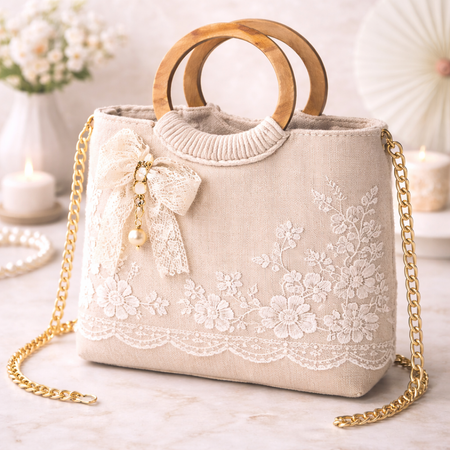 Drewniane uchwyty do toreb i makramy – obręcze 14 cm, naturalne lakierowane (2 szt.)