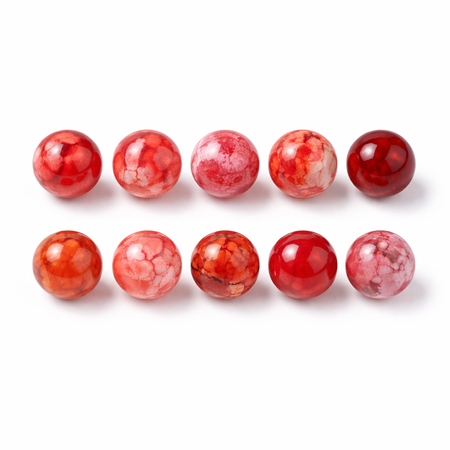 Agat Ognisty Crackle Red - kamień harmonii, odwagi i pewności siebie - kula 8mm
