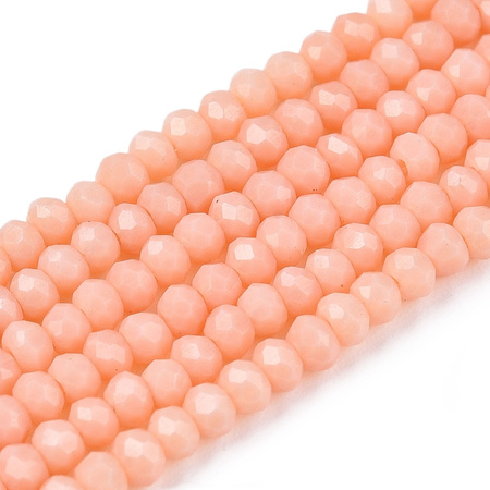 Koraliki Fasetowane Kryształki Szklane Rondelle Łososiowy 2.7x1.5mm