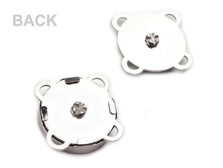 Zapięcie magnetyczne magnes srebrny do wszycia 18x18mm