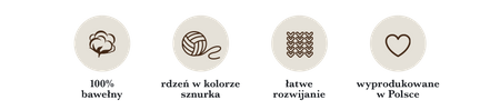 Mia Mote™ Thinny Line sznurek bawełniany 3mm ivory