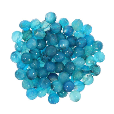Agat Medium Blue Kamień Jubilerski Fasetowany kula 4mm 