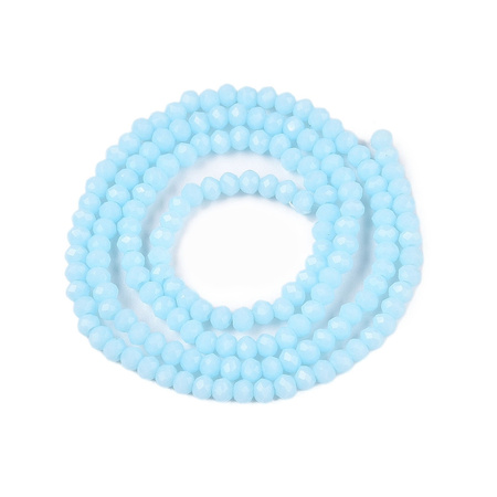 Koraliki Fasetowane Kryształki Szklane Rondelle Błękitny 2.7x1.5mm