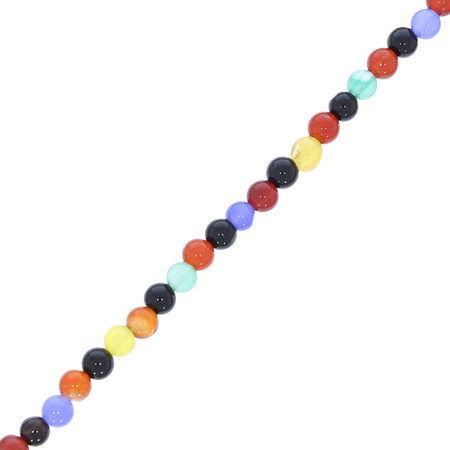 Agat Colorful Kamień Jubilerski gładki kula 4mm 