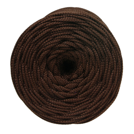 Sznurek poliestrowy płaski 5 mm bez rdzenia – do torebek i makramy, Brązowy Czekolada | Zirconium | Mia Mote™ ByBag