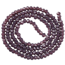 Koraliki Fasetowane Kryształki Szklane Rondelle Ametystowy 2.7x1.5mm