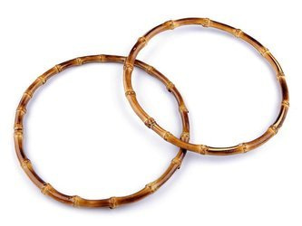 Ucha bambusowe rączki uchwyty do torebki obręcz do makramy naturalny brązowy 20cm