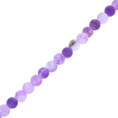 Agat Ognisty Frosted Orchid Kamień Jubilerski gładki kula 6mm