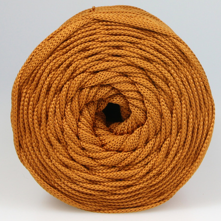 Sznurek poliestrowy płaski 5 mm bez rdzenia – do torebek i makramy, Bursztynowy | Amber | Mia Mote™ ByBag