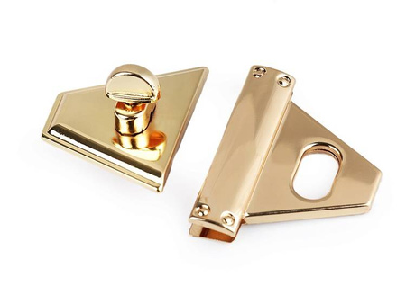 Zapięcie do Torebki klasyczne obrotowe złote 47x50mm