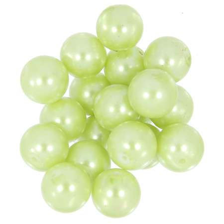 Koraliki szklane perła perełki zielony jasny 14mm 