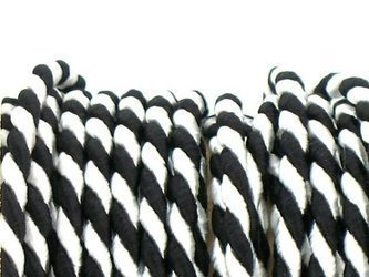 Sznur ozdobny skręcany wiskozowy biało-czarny 3.2mm