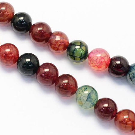 Agat Smoczy Colorful Kamień Jubilerski gładki kula 6mm 