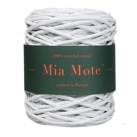 Mia Mote™ / Basic Line / Sznurek Bawełniany pleciony / Do Makramy / 5mm / Grey White