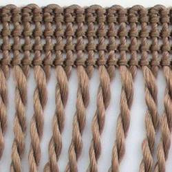 Frędzle skręcane Taśma dekoracyjna z frędzlami beż ciemny 60mm