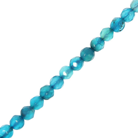 Agat Medium Blue Kamień Jubilerski Fasetowany kula 4mm 