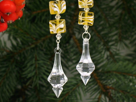 Kryształki Girlandy Sopel na Choinkę Crystal Lampwork 10cm