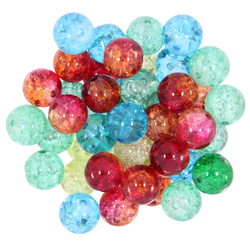Koraliki Szklane crackle mix kolorów 10mm
