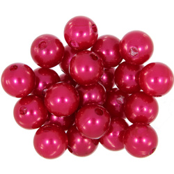 Koraliki perełki perły akrylowe czerwony 14mm