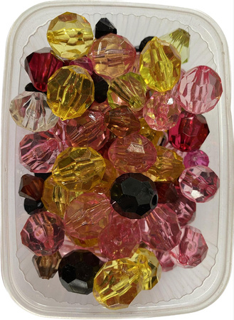 BigBag Koraliki Akrylowe diamentowane szlifowane mix rozmiarów i kolorów