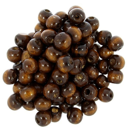 Koraliki Drewniane Naturalne Malowane Kula 10mm