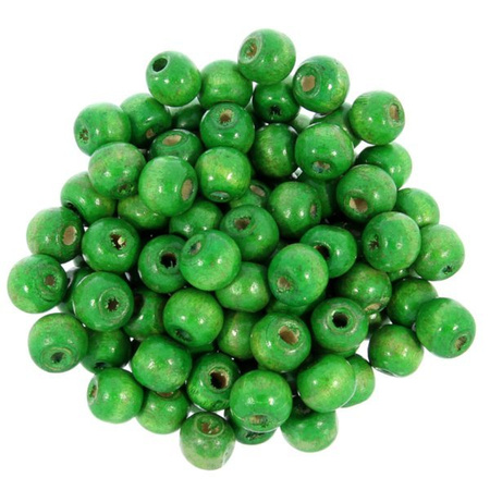 Koraliki Drewniane Naturalne Malowane Kula 10mm