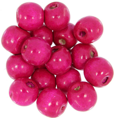 Koraliki Drewniane Naturalne Malowane Kula 16mm