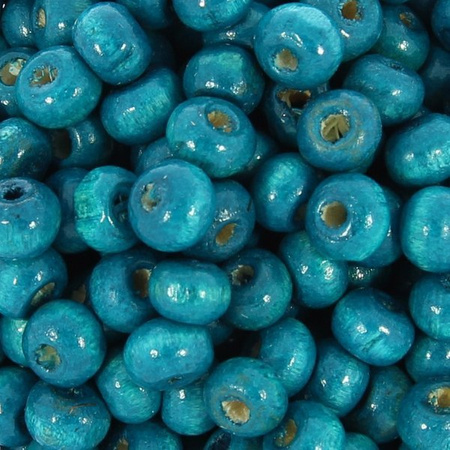 Koraliki Drewniane Naturalne Malowane Kula 6mm