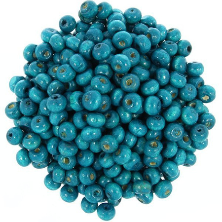 Koraliki Drewniane Naturalne Malowane Kula 6mm