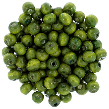 Koraliki Drewniane Naturalne Malowane Kula 8mm