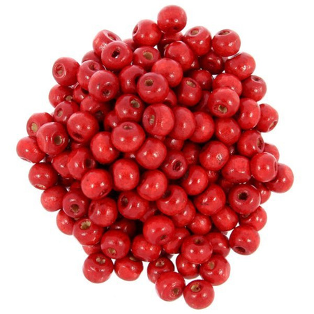Koraliki Drewniane Naturalne Malowane Kula 8mm