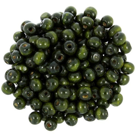 Koraliki Drewniane Naturalne Malowane Kula 8mm