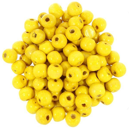 Koraliki Drewniane Naturalne Malowane Kula Słoneczny 10mm