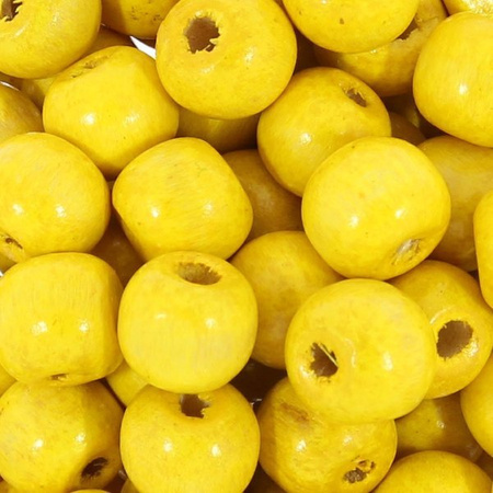 Koraliki Drewniane Naturalne Malowane Kula Słoneczny 10mm