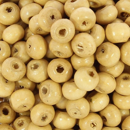 Koraliki Drewniane Naturalne Malowane Kula naturalny lakierowany 6mm