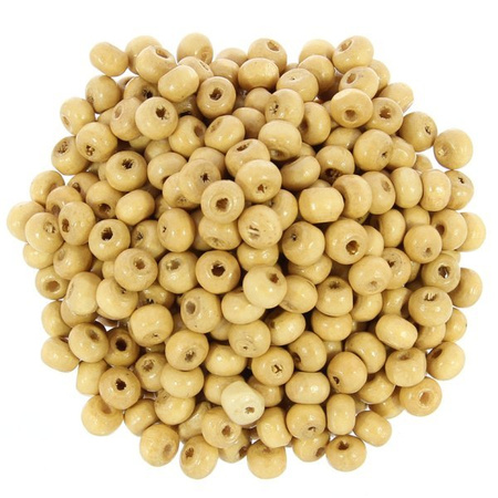 Koraliki Drewniane Naturalne Malowane Kula naturalny lakierowany 6mm