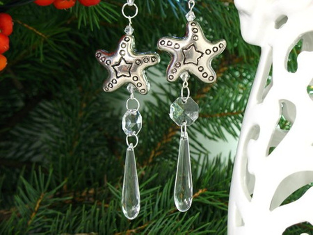 Kryształki Gwiazdki Ozdoby na Choinkę Silver 17cm