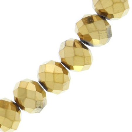 Kryształki Szklane Szlifowane Fasetowane Rondelle Platerowany 6x4.5mm